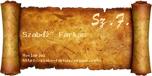 Szabó Farkas névjegykártya