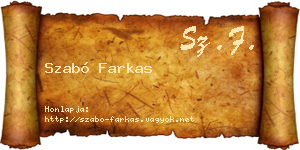 Szabó Farkas névjegykártya